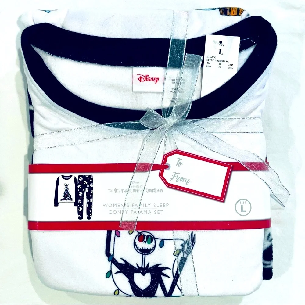 New The Nightmare Before Christmas Pajamas Womens Large Jack Skellington Fleece - Picture 2 of 3